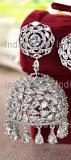 Indian Designer Jhumka Earrings Silver Finish CZ Earrings